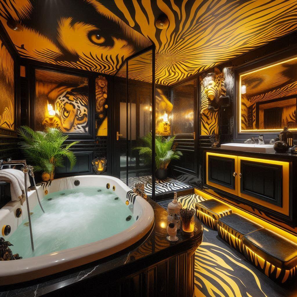 Salle de bain de la chambre du 13 Hôtel La Dangereuse